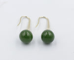 9ct Gold Set New Zealand Greenstone Drop Earrings SYE1253