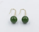 9ct Gold Set New Zealand Greenstone Drop Earrings SYE1253