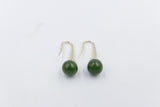 9ct Gold Set New Zealand Greenstone Drop Earrings SYE1253