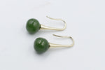 9ct Gold Set New Zealand Greenstone Drop Earrings SYE1253