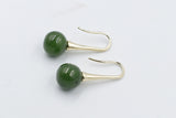 9ct Gold Set New Zealand Greenstone Drop Earrings SYE1253