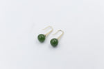 9ct Gold Set New Zealand Greenstone Drop Earrings SYE1253