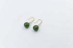9ct Gold Set New Zealand Greenstone Drop Earrings SYE1253
