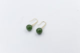 9ct Gold Set New Zealand Greenstone Drop Earrings SYE1253