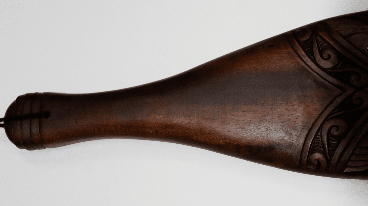 Wooden Patu with Koru Design