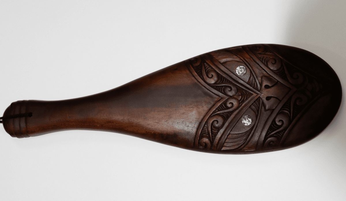 Wooden Patu with Koru Design