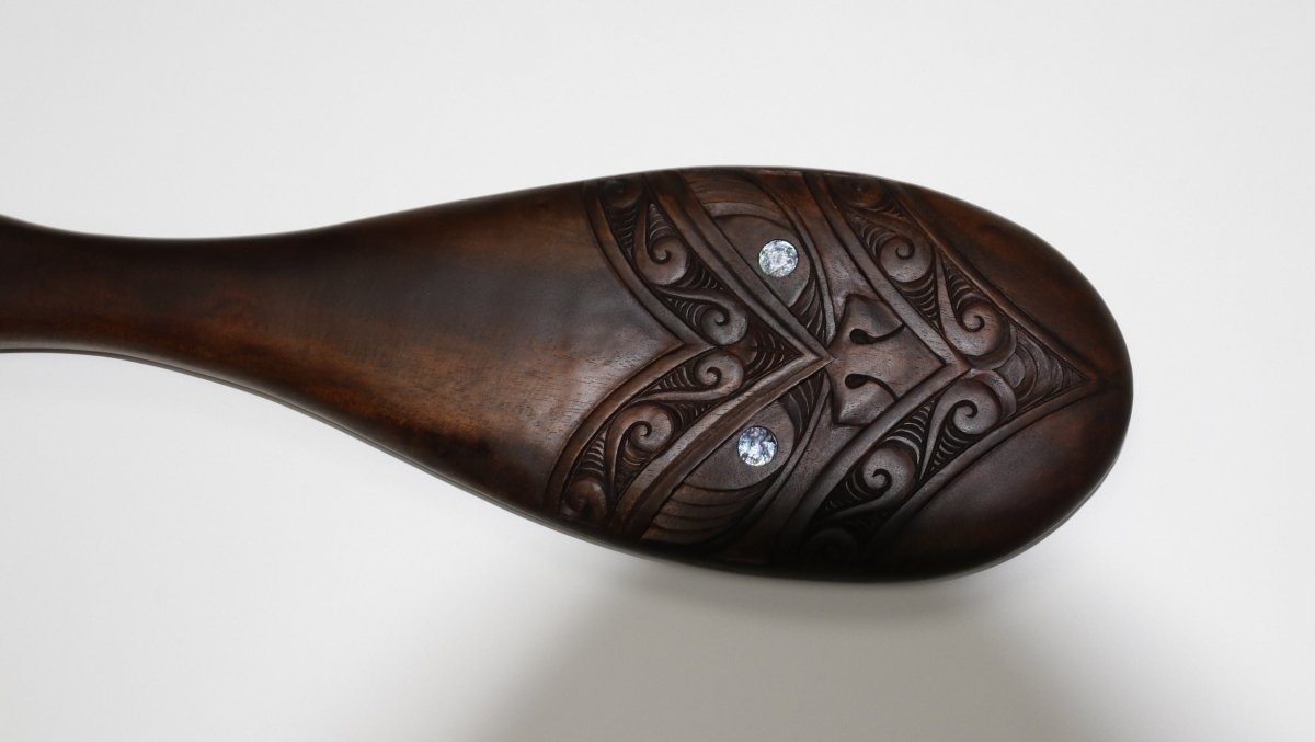 Wooden Patu with Koru Design