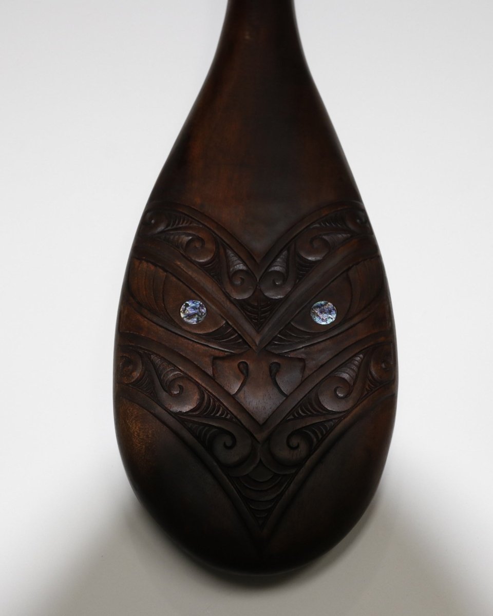Wooden Patu with Koru Design