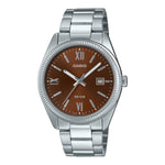 Casio Brown Dial steel strap watch MTP1302DD-5A
