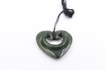 New Zealand Greenstone Heart Koru