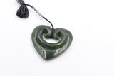 New Zealand Greenstone Heart Koru