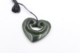 New Zealand Greenstone Heart Koru