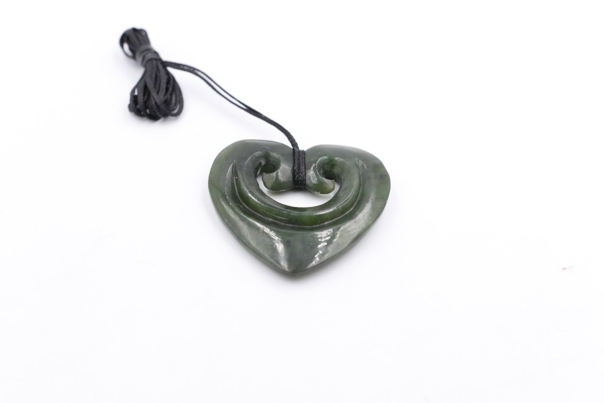 New Zealand Greenstone Heart Koru