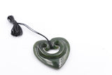 New Zealand Greenstone Heart Koru