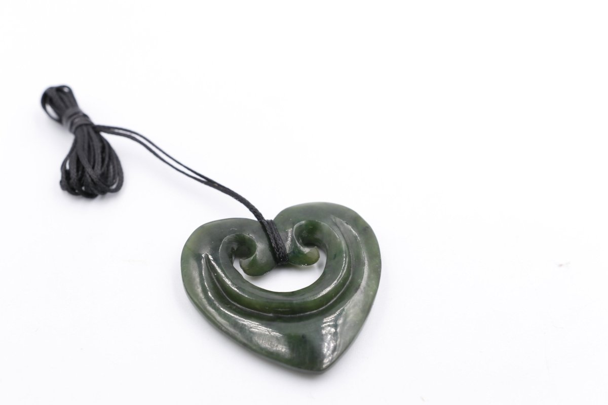 New Zealand Greenstone Heart Koru