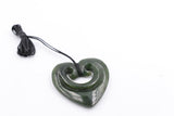 New Zealand Greenstone Heart Koru