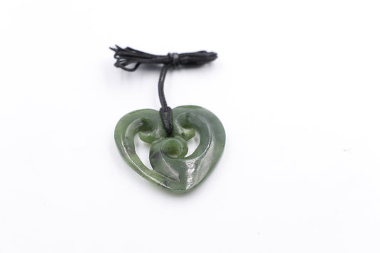 New Zealand Greenstone Heart Koru HPJPN007