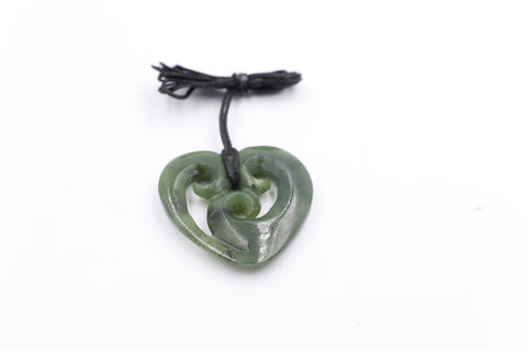 New Zealand Greenstone Heart Koru