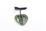 New Zealand Greenstone Heart Koru