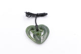 New Zealand Greenstone Heart Koru