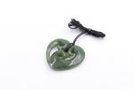 New Zealand Greenstone Heart Koru