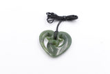 New Zealand Greenstone Heart Koru