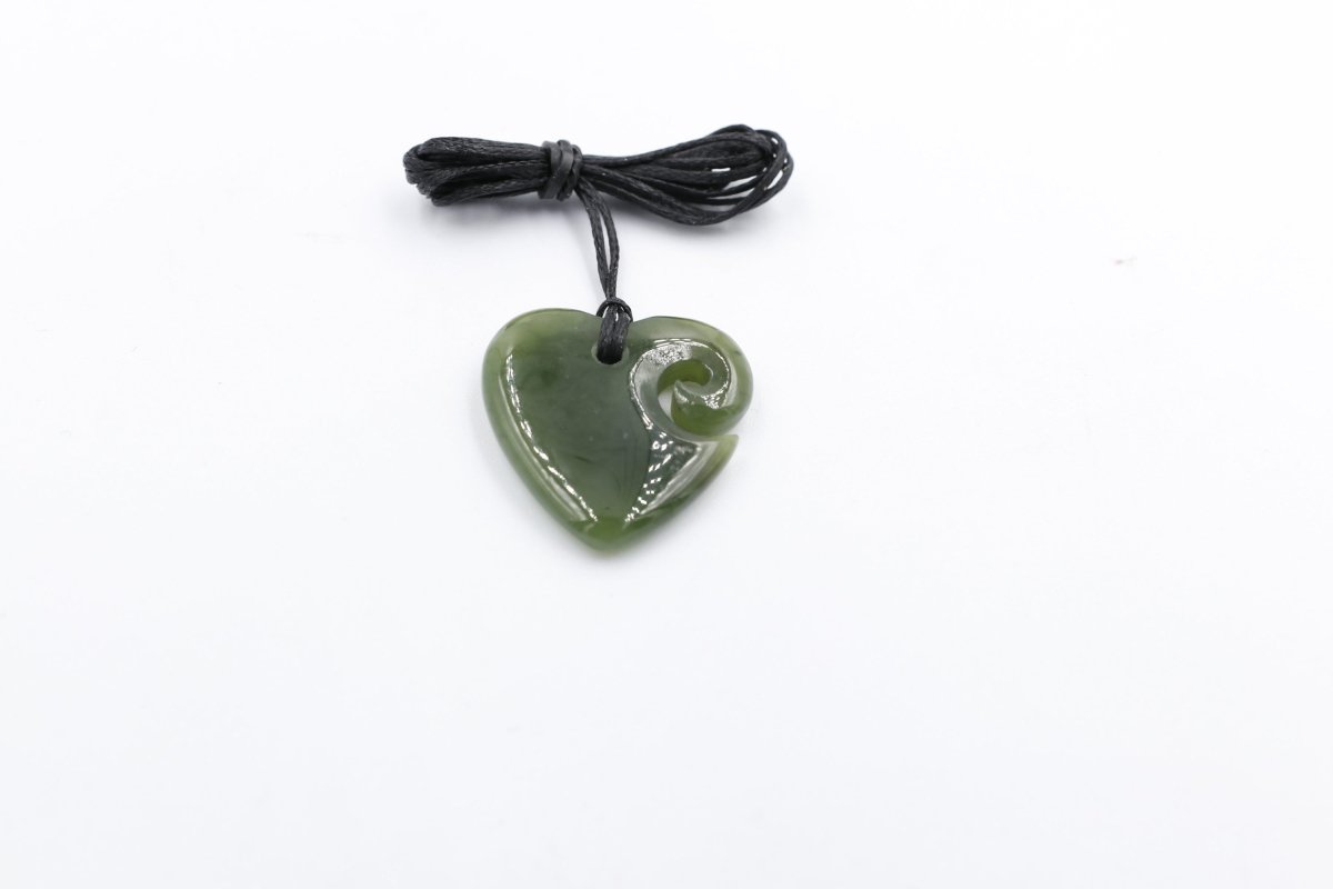New Zealand Greenstone Heart Koru