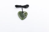New Zealand Greenstone Heart Koru