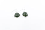 Stg Silver New Zealand Greenstone Drop Earrings