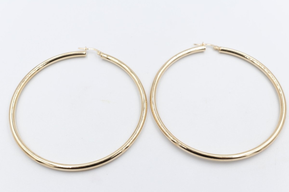 9ct Gold Large 60mm Hoop Earrings 60OBC51/96