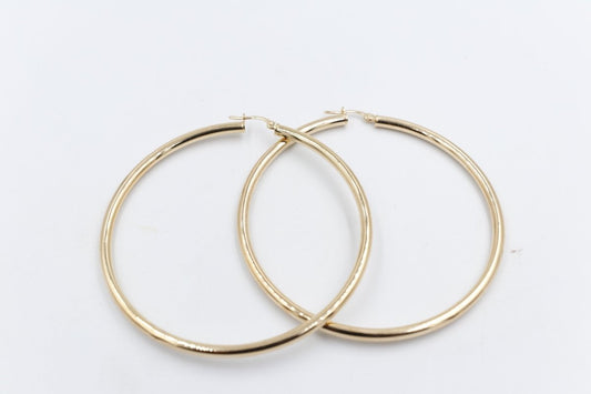 9ct Gold Large 60mm Hoop Earrings 60OBC51/96