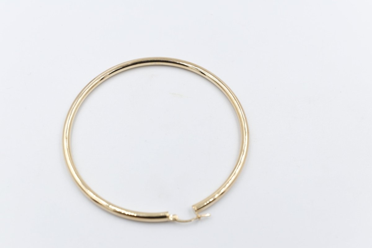 9ct Gold Large 60mm Hoop Earrings 60OBC51/96