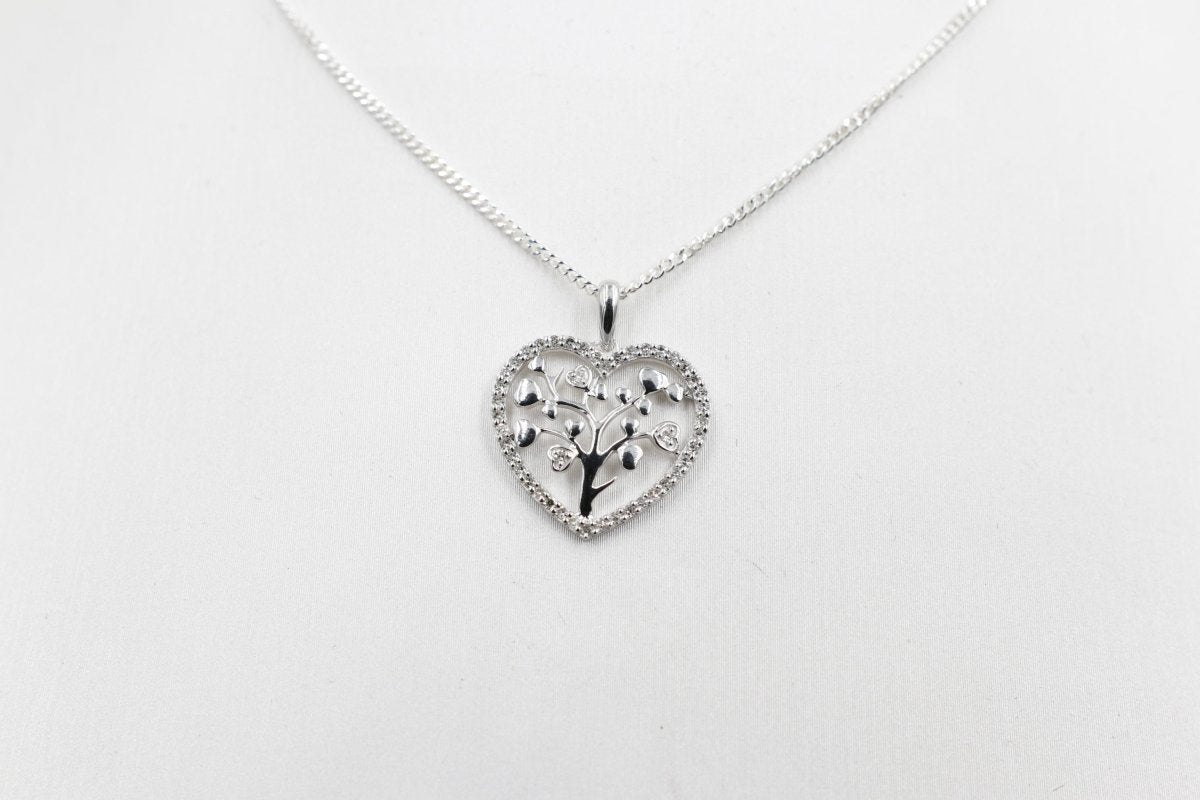 10K White Gold Tree of Life Diamond Pendent