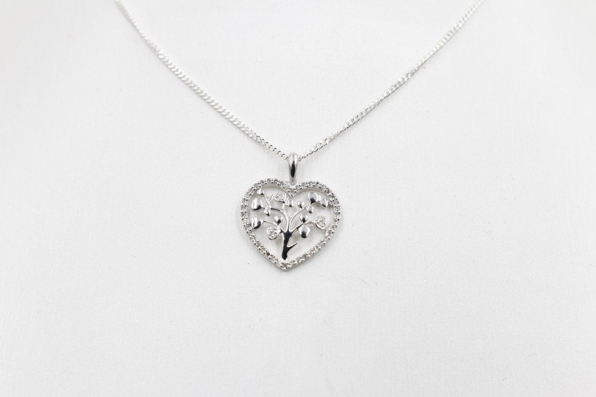 10K White Gold Tree of Life Diamond Pendent