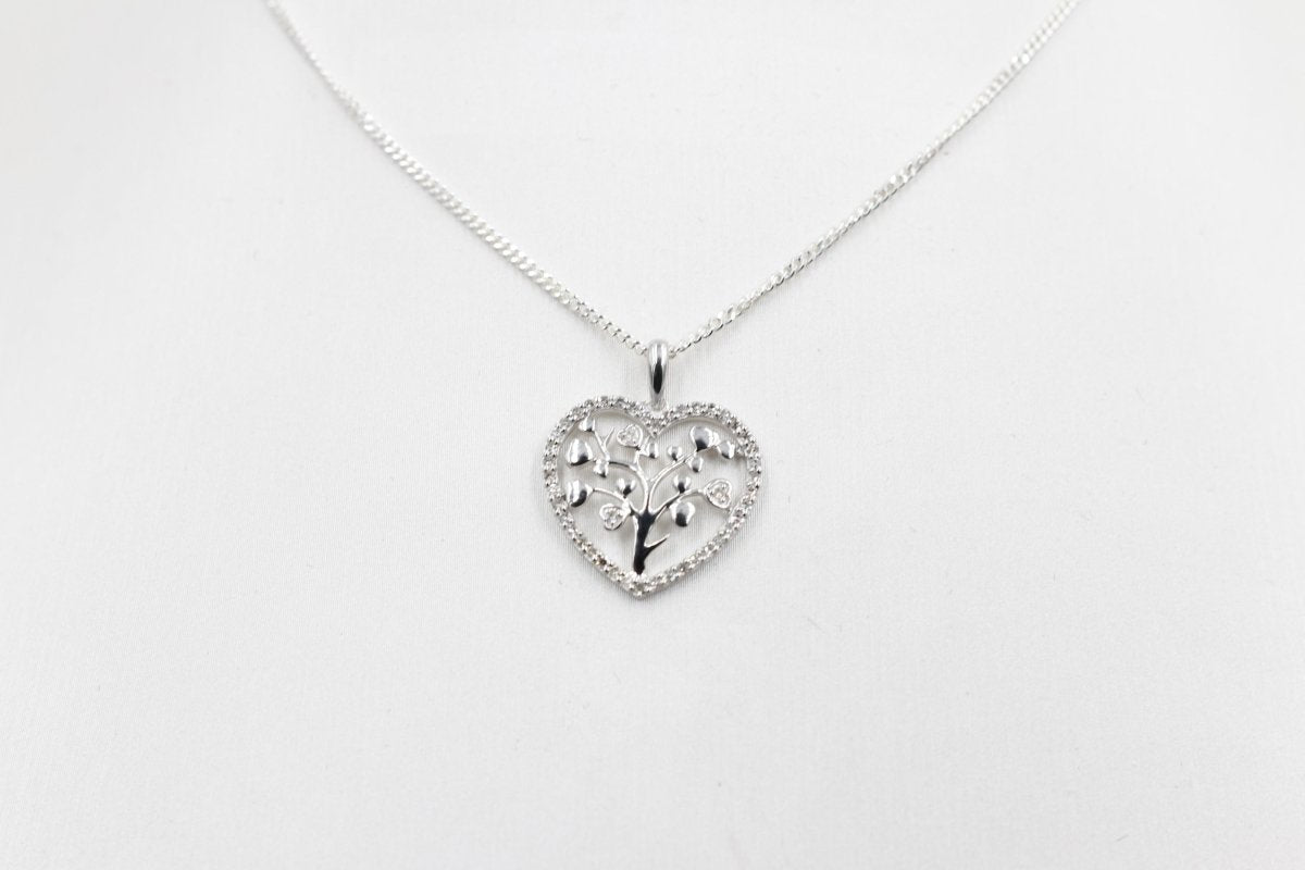 10K White Gold Tree of Life Diamond Pendent