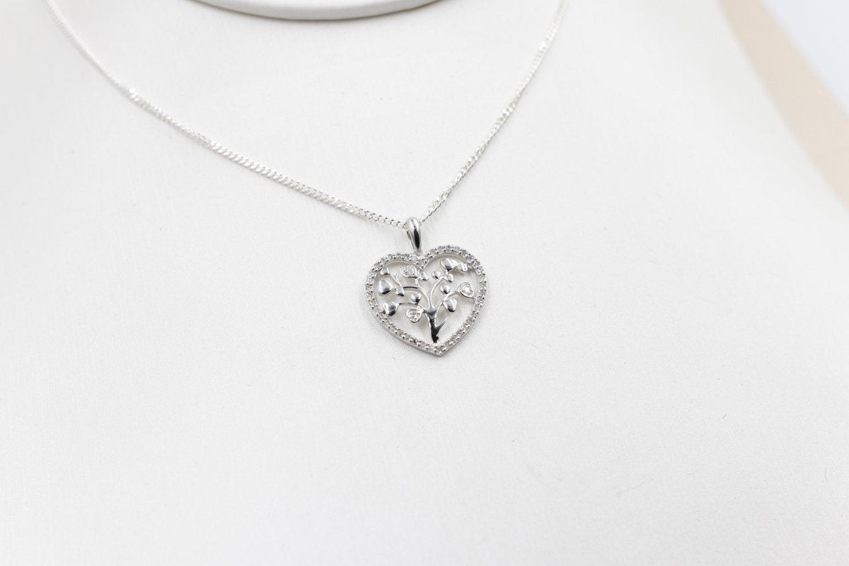 10K White Gold Tree of Life Diamond Pendent