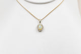 10K Gold Full Opal with Diamonds Pendent