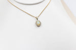 10K Gold Full Opal with Diamonds Pendent