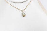 10K Gold Full Opal with Diamonds Pendent