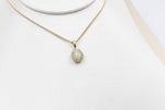 10K Gold Full Opal with Diamonds Pendent