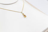 14K Gold Citrine Diamonds Pendent