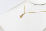 14K Gold Citrine Diamonds Pendent