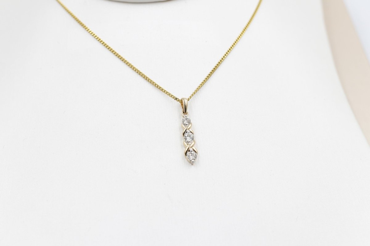 10K Gold Diamond Pendent TDW 0.33ct