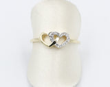 10K Gold Double Heart Diamond set ring
