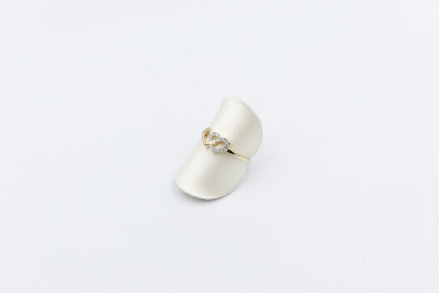 10K Gold Double Heart Diamond set ring
