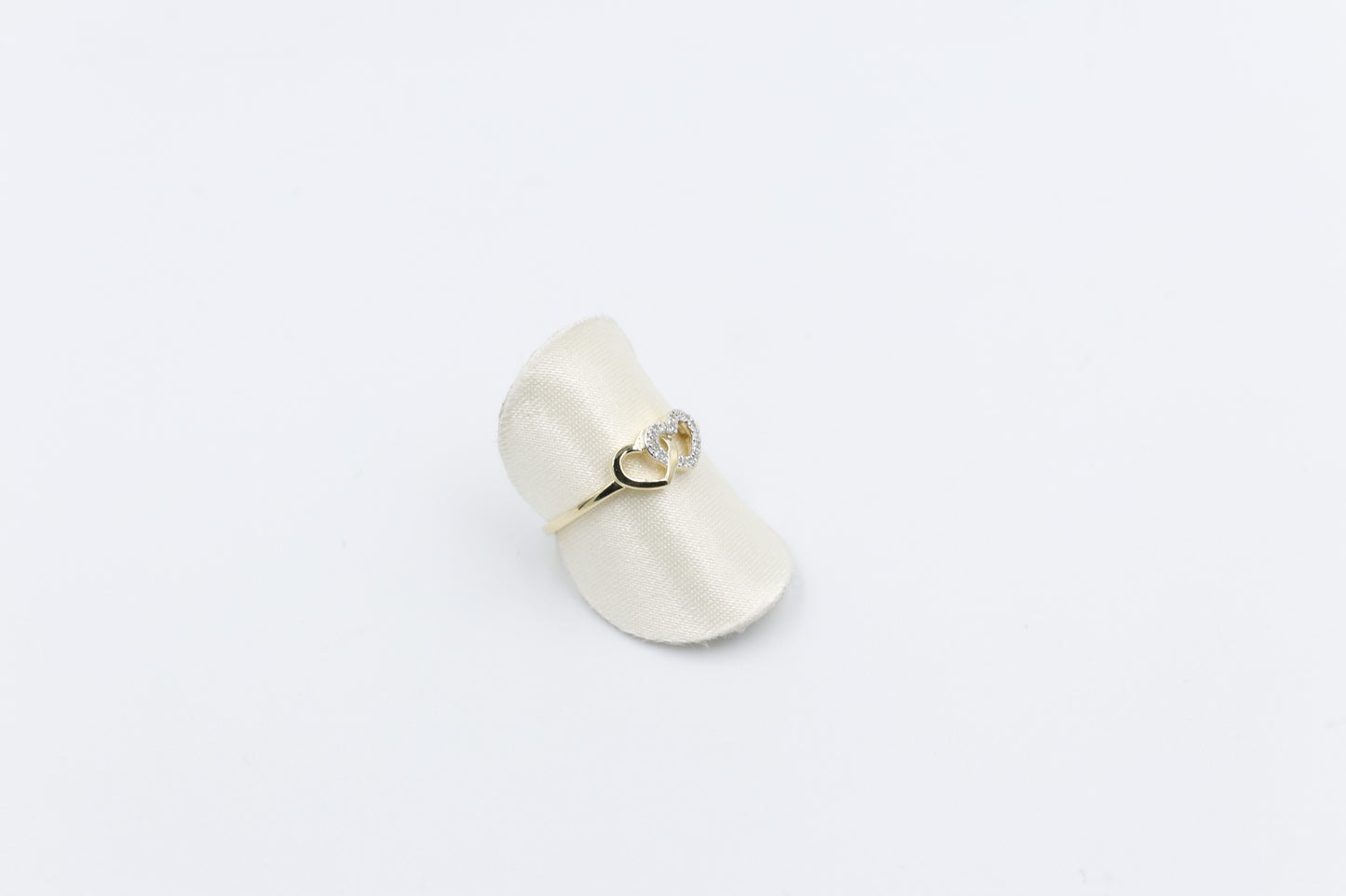 10K Gold Double Heart Diamond set ring