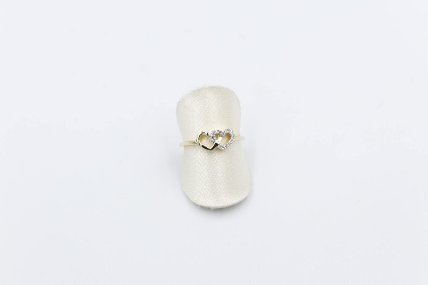 10K Gold Double Heart Diamond set ring