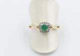10K Gold Emerald & Diamond Set ring