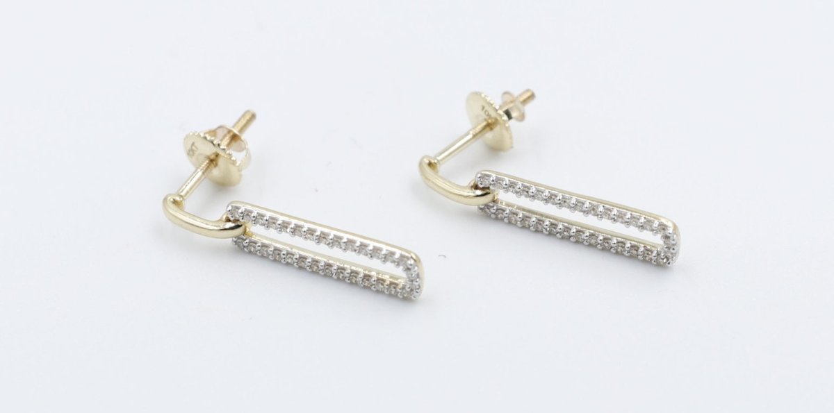 10K Gold Diamond Drop Earrings 0.25ct