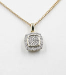 10K Gold Diamond Cluster Pendent 0.40ct
